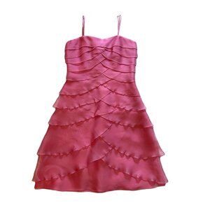 Pilar Rossi 100% Silk Tiered Ruffle Dress